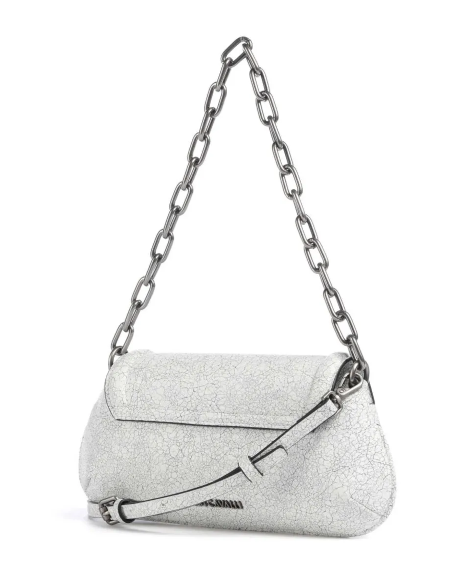 Crossed Laces Schultertasche Lederimitat weiß