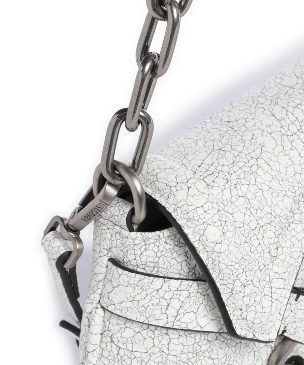 Crossed Laces Schultertasche Lederimitat weiß