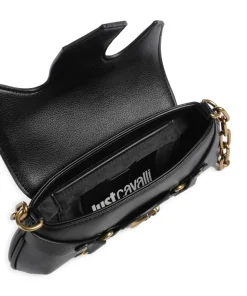 Crossed Laces Schultertasche Lederimitat schwarz