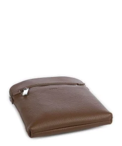 Crosstown Umhängetasche genarbtes Rindsleder dunkelbraun