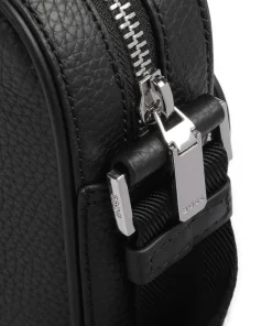 Crosstown Umhängetasche genarbtes Rindsleder schwarz