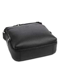 Crosstown Umhängetasche genarbtes Rindsleder schwarz