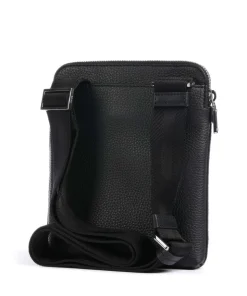 Crosstown Umhängetasche genarbtes Rindsleder schwarz
