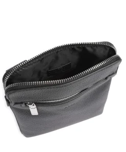 Crosstown Umhängetasche genarbtes Rindsleder schwarz