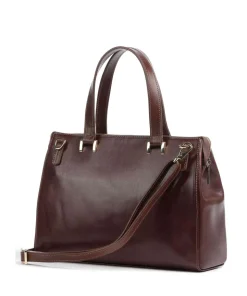 Crown Handtasche fein genarbtes Rindsleder braun