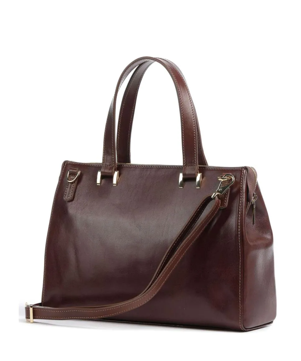 Crown Handtasche fein genarbtes Rindsleder braun