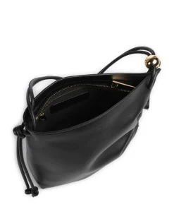 Daisy S Schultertasche fein genarbtes Rindsleder schwarz