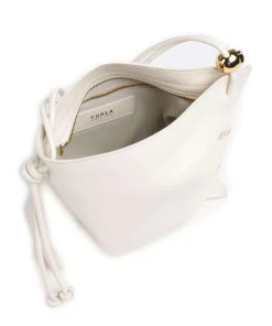 Daisy S Schultertasche fein genarbtes Rindsleder creme