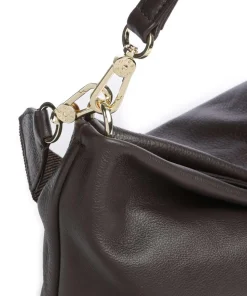 Dalia Kaia Beuteltasche genarbtes Leder dunkelbraun