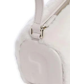 Dalia L Umhängetasche Textil, genarbtes Leder weiß