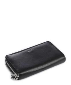 Dalia Lia Geldbörse genarbtes Leder schwarz