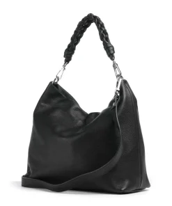 Dalia Soley Beuteltasche genarbtes Leder schwarz