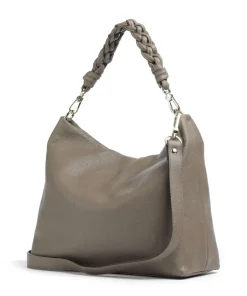 Dalia Soley Beuteltasche genarbtes Leder taupe