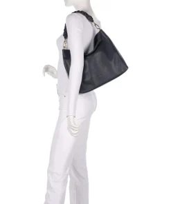 Dalia Soley Beuteltasche genarbtes Leder navy