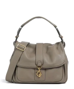Dalia Star Saddle Beuteltasche genarbtes Leder taupe