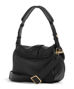 Dalia Star Saddle Schultertasche genarbtes Leder schwarz