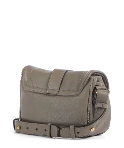 Dalia Star Saddle Umhängetasche genarbtes Leder taupe