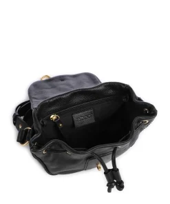 Dalia Star Saddle Umhängetasche genarbtes Leder schwarz