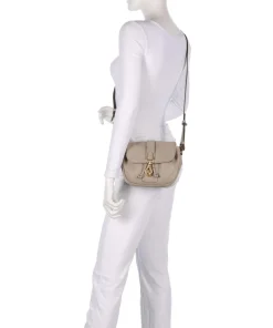 Dalia Star Saddle Umhängetasche genarbtes Leder beige