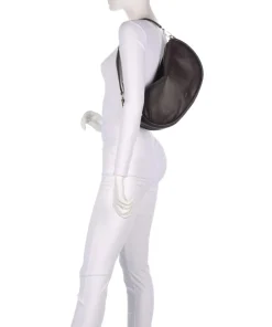 Dalia Willow Beuteltasche genarbtes Leder dunkelbraun