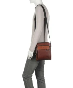 Damiano Umhängetasche fein genarbtes Rindsleder braun