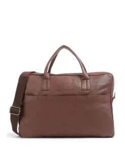 Damon Damon Aktentasche 14″ genarbtes Leder braun