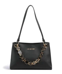 Dangling Schultertasche Lederimitat schwarz