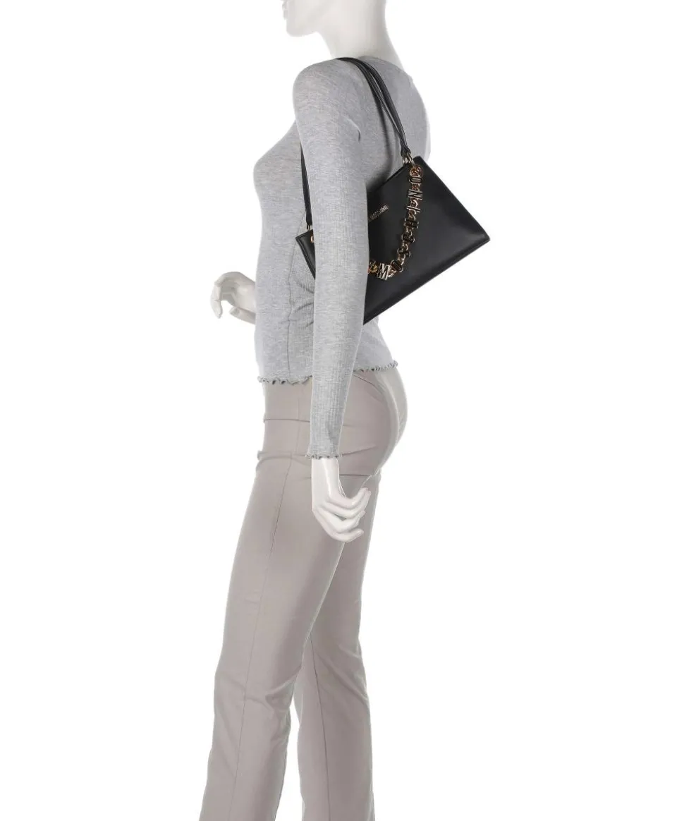 Dangling Schultertasche Lederimitat schwarz