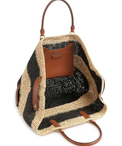Daphney 40 Straw Handtasche Papier natur/schwarz