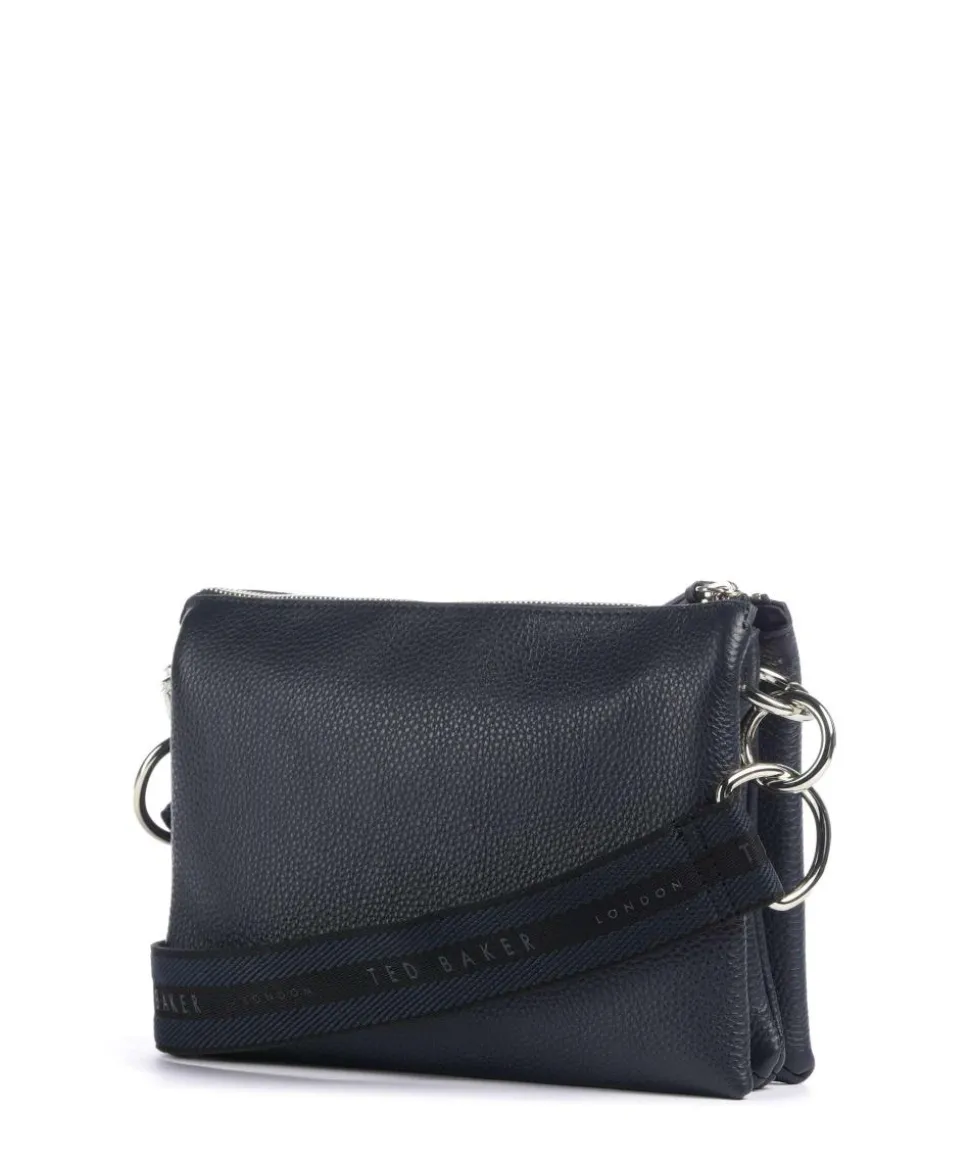 Darceyy Umhängetasche glattes Rindsleder dunkelblau