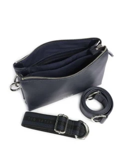 Darceyy Umhängetasche glattes Rindsleder dunkelblau