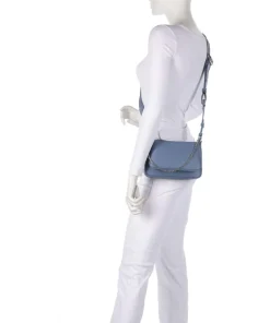 Dea Schultertasche Lederimitat blaugrau