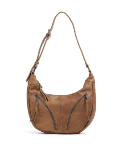 Dear Beuteltasche genarbtes Leder braun