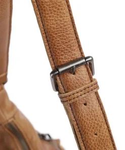 Dear Beuteltasche genarbtes Leder braun