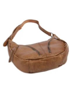 Dear Beuteltasche genarbtes Leder braun