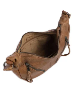 Dear Beuteltasche genarbtes Leder braun