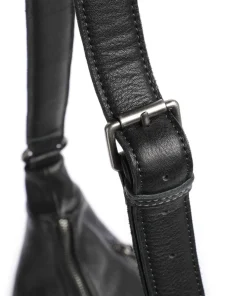 Dear Beuteltasche genarbtes Leder schwarz