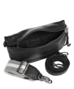 Dear Umhängetasche genarbtes Leder schwarz