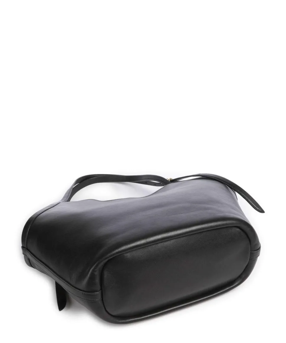 Deco Beuteltasche fein genarbtes Leder schwarz