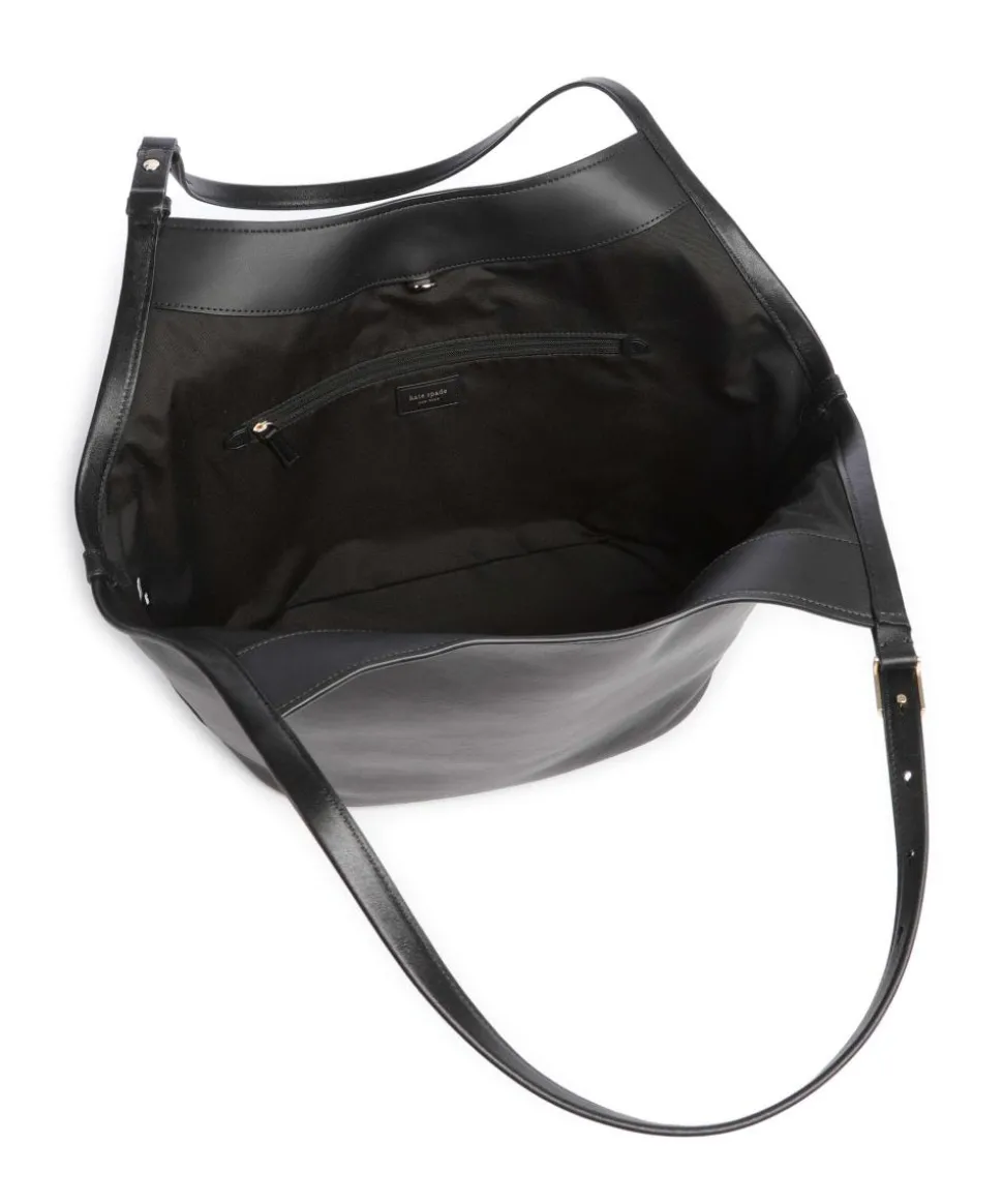 Deco Beuteltasche fein genarbtes Leder schwarz