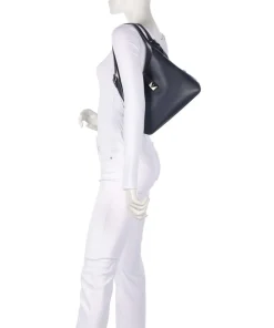 Deco Beuteltasche genarbtes Rindsleder navy