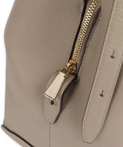 Deco Beuteltasche genarbtes Rindsleder taupe