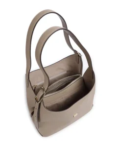 Deco Beuteltasche genarbtes Rindsleder taupe