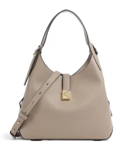 Deco Beuteltasche genarbtes Rindsleder taupe