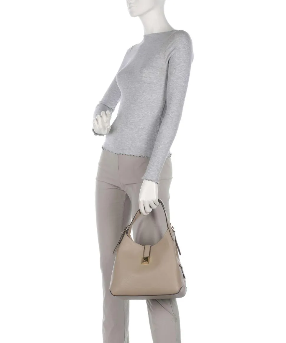 Deco Beuteltasche genarbtes Rindsleder taupe