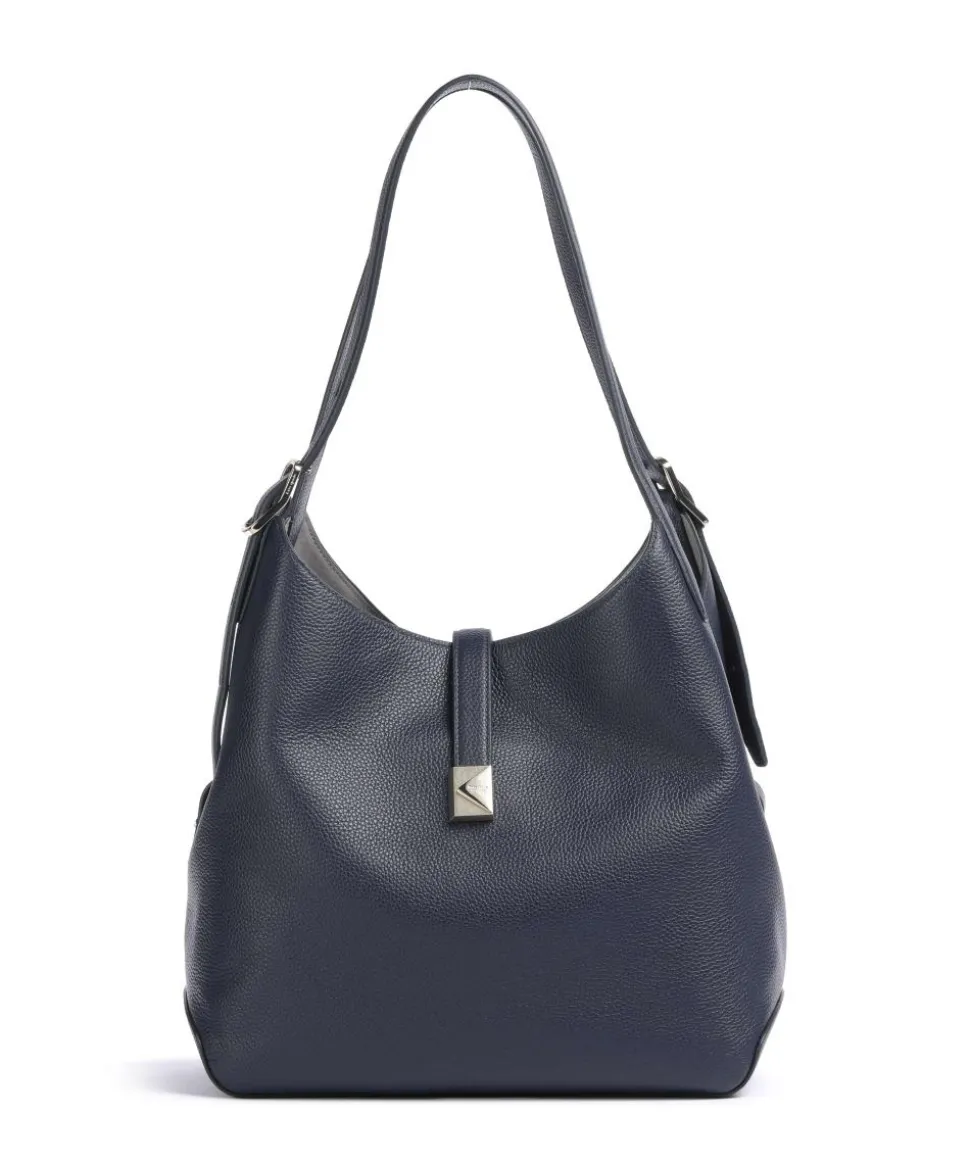 Deco Beuteltasche genarbtes Rindsleder navy