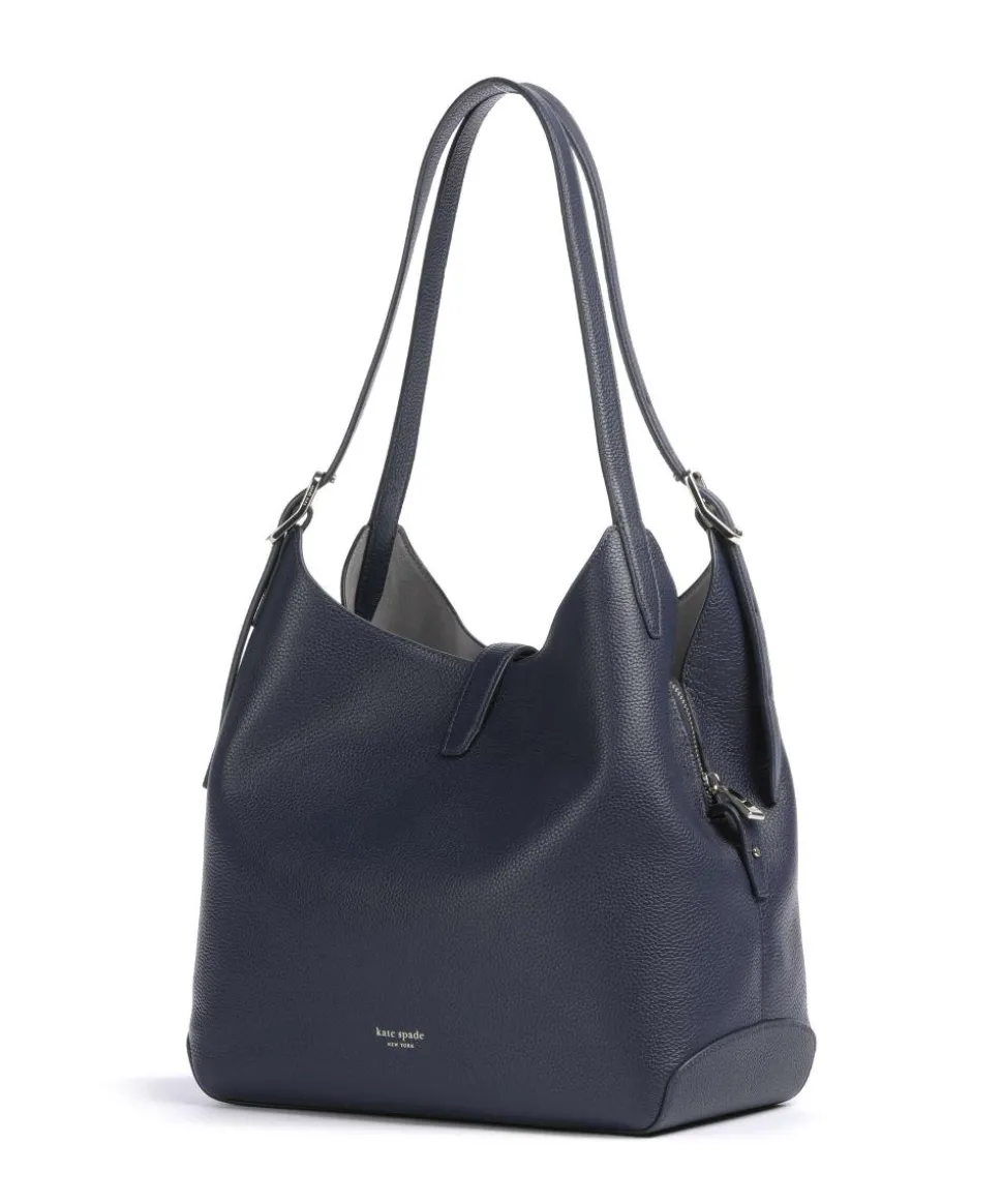 Deco Beuteltasche genarbtes Rindsleder navy