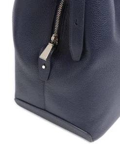 Deco Beuteltasche genarbtes Rindsleder navy