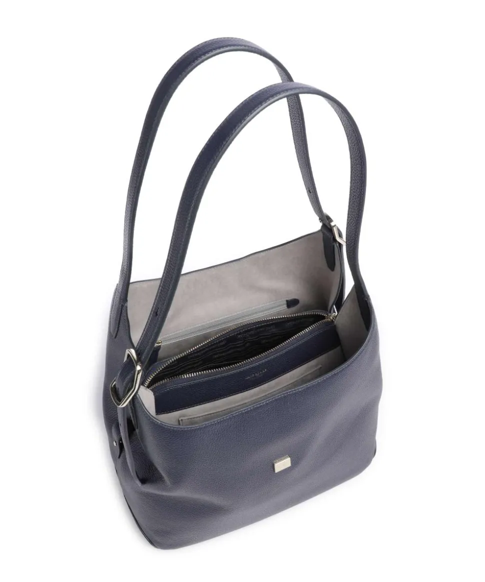 Deco Beuteltasche genarbtes Rindsleder navy