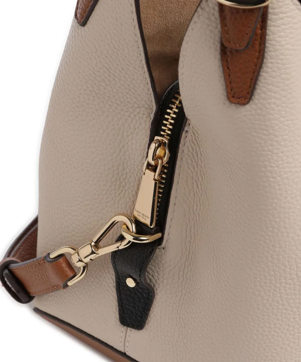 Deco Beuteltasche genarbtes Rindsleder beige/braun